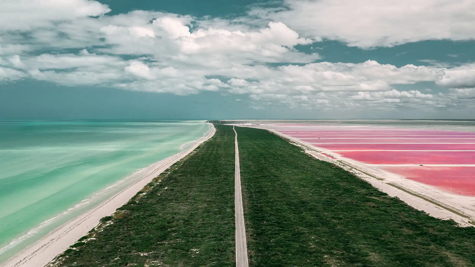 Laguna rosada en Las Coloradas