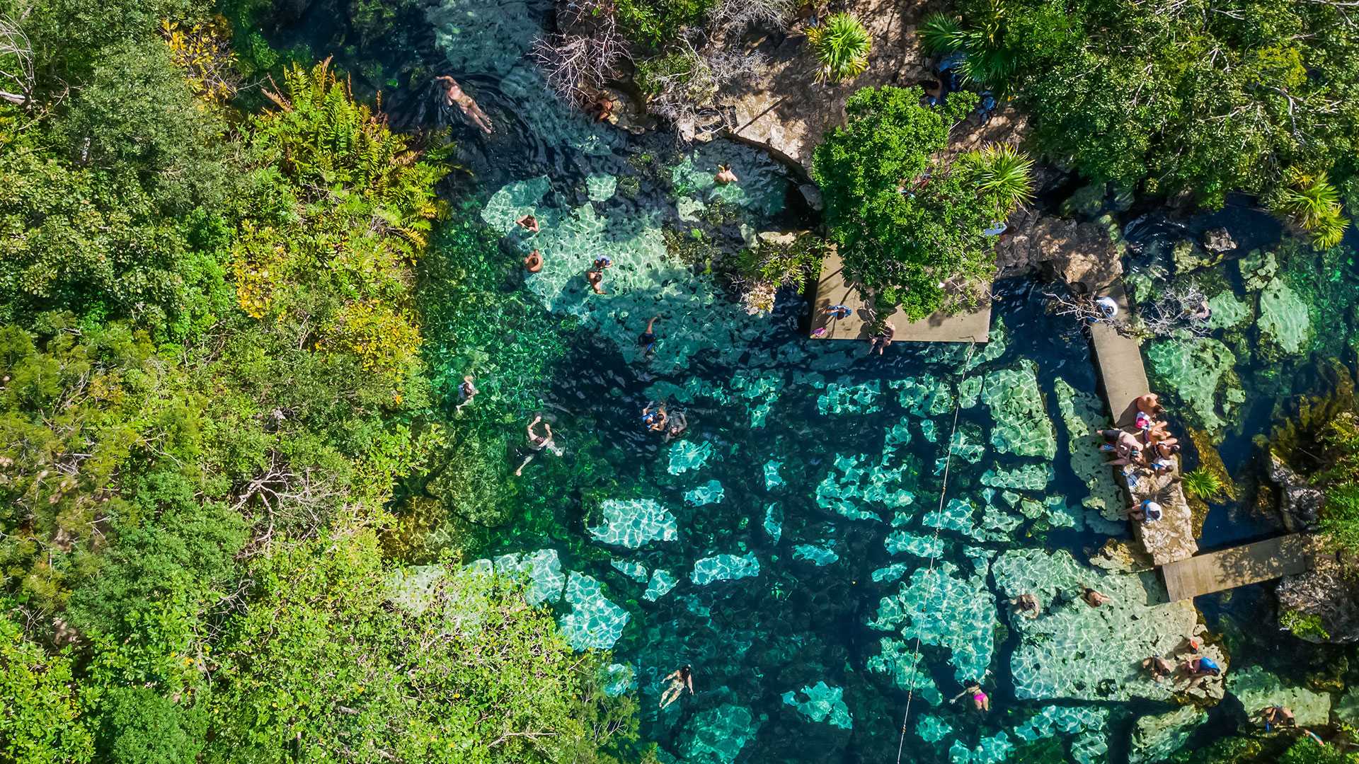 Cenote Azul sky view