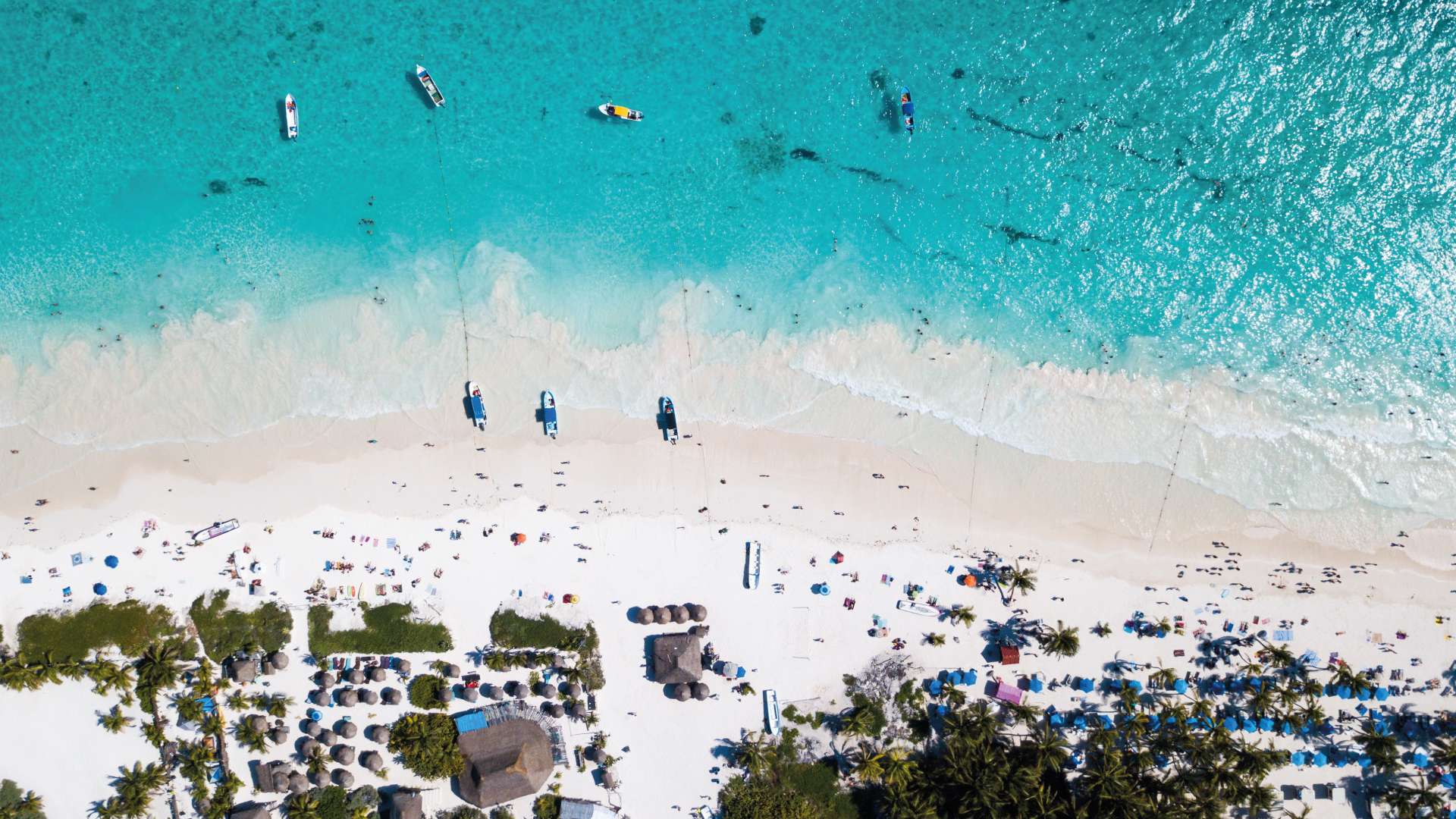 Playa en Tulum desde dron